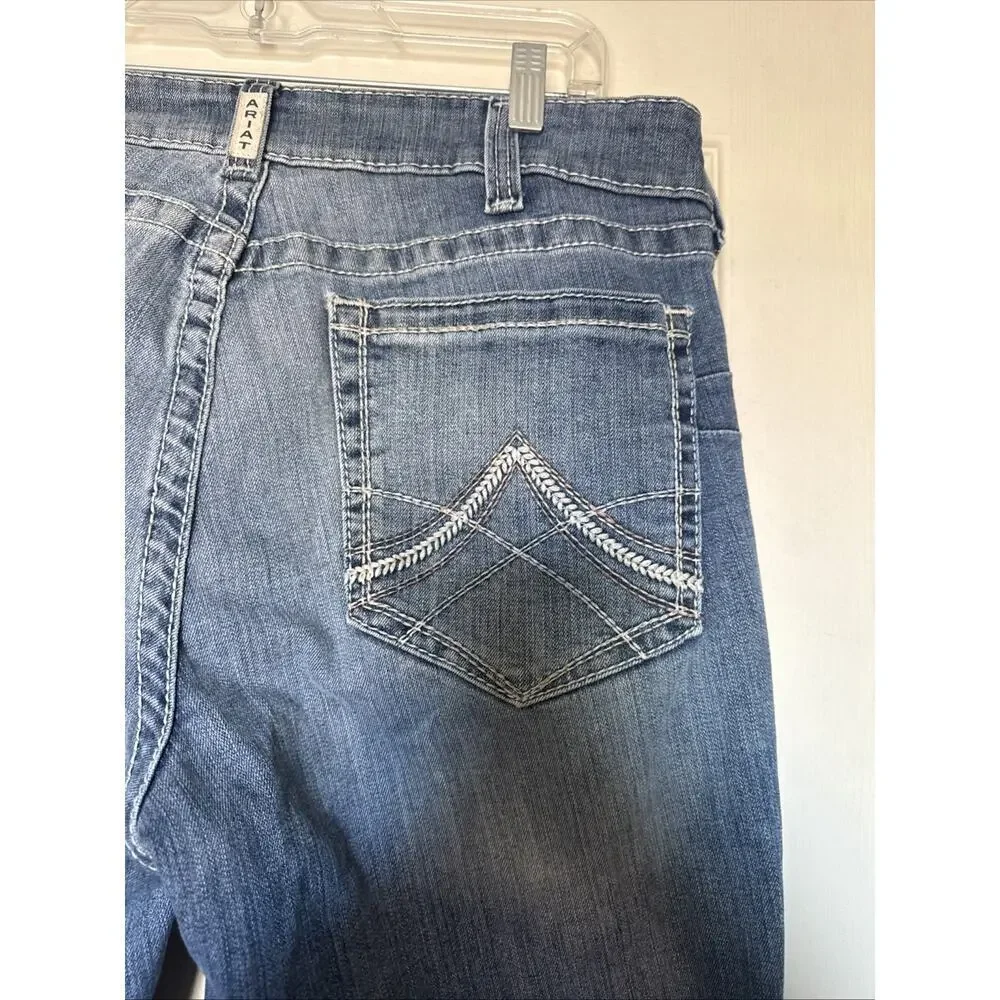 Ariat Real Denim Bootcut Women's Jeans Mid Rise Blue Wash Size 33R Western Style - Picture 6 of 13